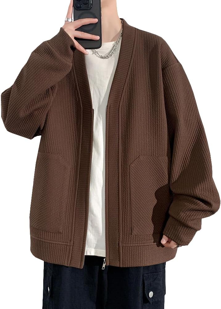 Amazon | [Yeecan] カーディガン メンズ パーカー コート ジャケット v